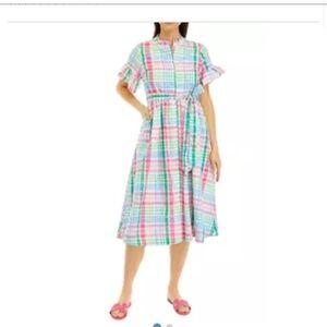Women’s size medium new without tags Crown and Ivy colorful plaid dress